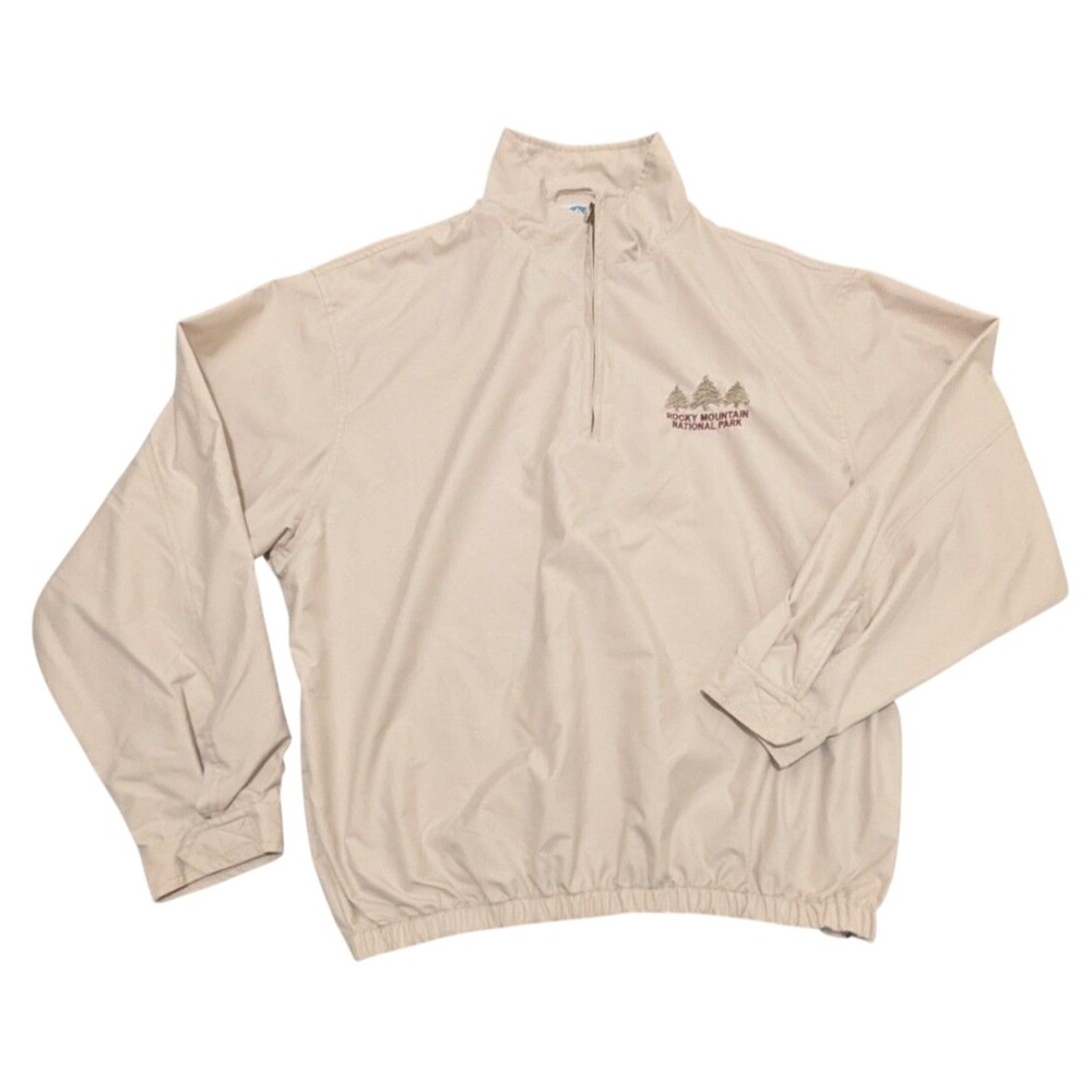 Fahrenheit Windbreaker Men XL Beige Excellent‎ Rocky Mountain National Park Zip